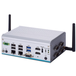 Axiomtek eBOX100B Low Power Fanless Ultra-Compact Embedded System, Intel N150, 2 LAN, 2 HDMI, 4 COM, 6 USB, and 9 to 36 VDC
